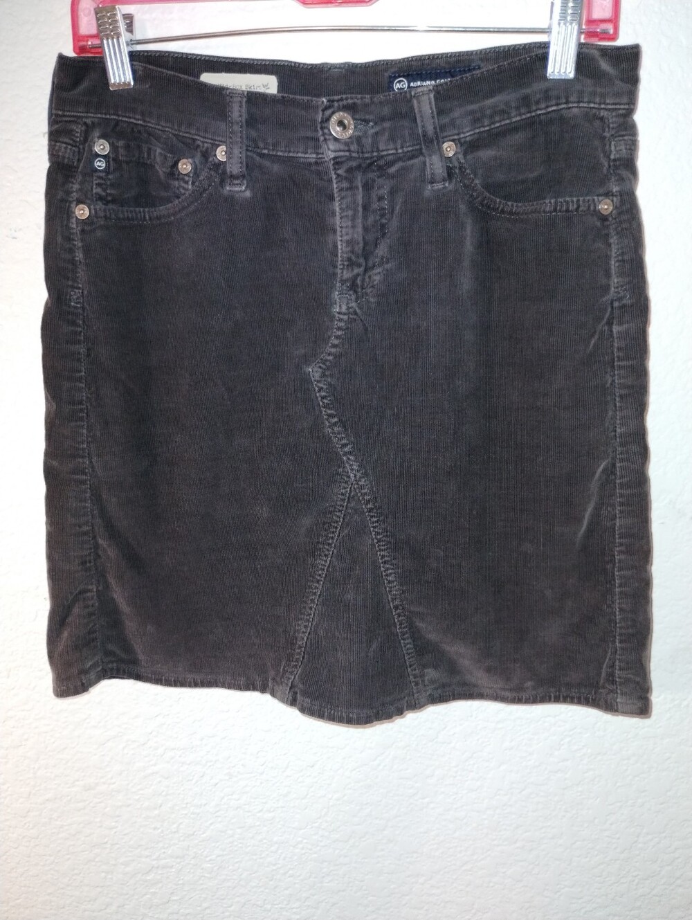 Ag Adriano Goldschmied Skirt Corduroy sz 26 Gray Soft Stretchy